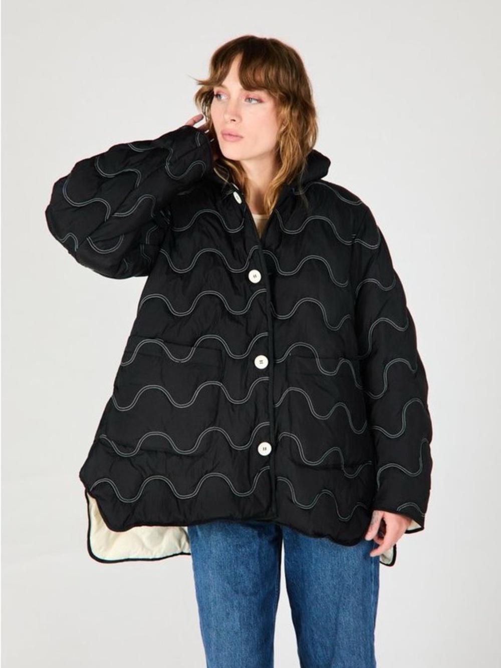 Intentionally Blank Wavy Puffer Jacket